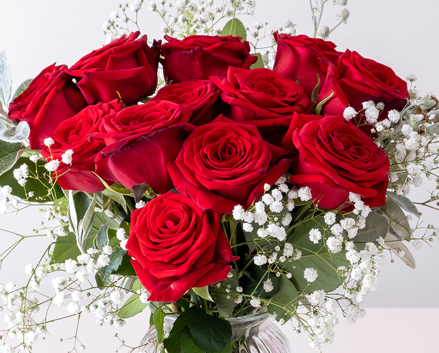 Romantic Red Roses Flowers